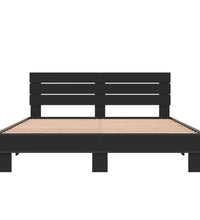 Bettgestell Schwarz 160x200 cm Holzwerkstoff und Metall