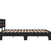 Bettgestell Schwarz 160x200 cm Holzwerkstoff und Metall