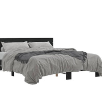Bettgestell Schwarz 160x200 cm Holzwerkstoff und Metall