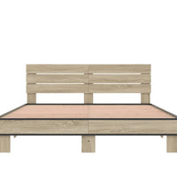 Bettgestell Sonoma-Eiche 160x200 cm Holzwerkstoff und Metall