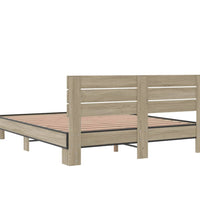 Bettgestell Sonoma-Eiche 160x200 cm Holzwerkstoff und Metall