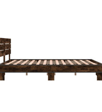 Bettgestell Räuchereiche 160x200 cm Holzwerkstoff und Metall