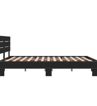 Bettgestell Schwarz 150x200 cm Holzwerkstoff und Metall