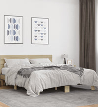 Bettgestell Sonoma-Eiche 150x200 cm Holzwerkstoff und Metall