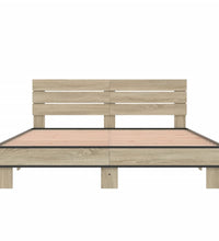 Bettgestell Sonoma-Eiche 150x200 cm Holzwerkstoff und Metall