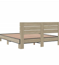 Bettgestell Sonoma-Eiche 150x200 cm Holzwerkstoff und Metall