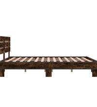Bettgestell Räuchereiche 150x200 cm Holzwerkstoff und Metall