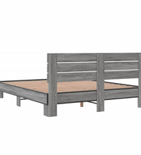 Bettgestell Grau Sonoma 150x200 cm Holzwerkstoff und Metall