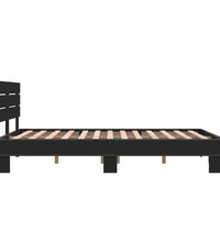 Bettgestell Schwarz 140x200 cm Holzwerkstoff und Metall