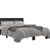 Bettgestell Schwarz 140x200 cm Holzwerkstoff und Metall