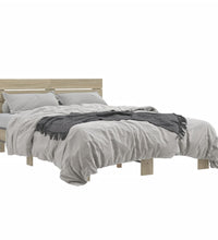 Bettgestell Sonoma-Eiche 140x200 cm Holzwerkstoff und Metall