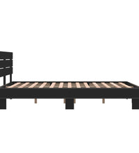 Bettgestell Schwarz 120x200 cm Holzwerkstoff und Metall