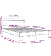 Bettgestell Schwarz 120x200 cm Holzwerkstoff und Metall