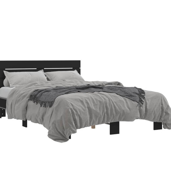 Bettgestell Schwarz 120x200 cm Holzwerkstoff und Metall
