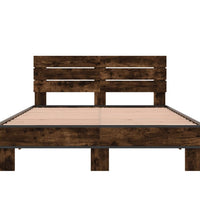 Bettgestell Räuchereiche 120x200 cm Holzwerkstoff und Metall