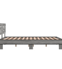 Bettgestell Grau Sonoma 120x200 cm Holzwerkstoff und Metall