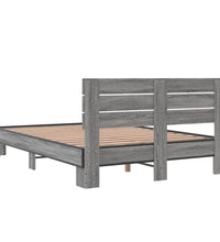 Bettgestell Grau Sonoma 120x200 cm Holzwerkstoff und Metall