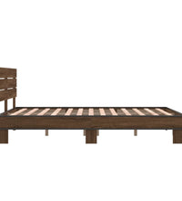 Bettgestell Braun Eichen-Optik 120x200 cm Holzwerkstoff Metall