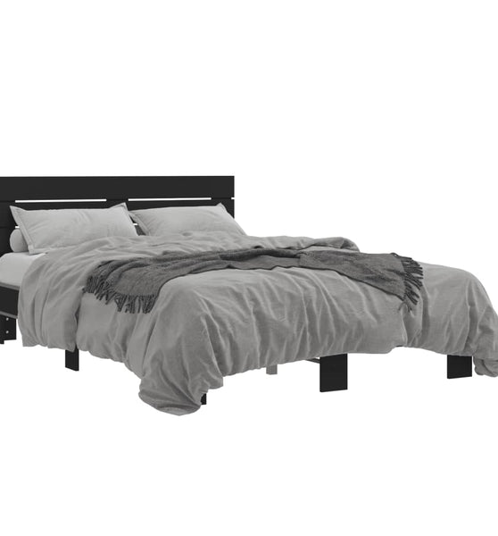 Bettgestell Schwarz 120x190 cm Holzwerkstoff und Metall