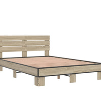 Bettgestell Sonoma-Eiche 120x190 cm Holzwerkstoff und Metall