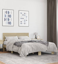 Bettgestell Sonoma-Eiche 120x190 cm Holzwerkstoff und Metall