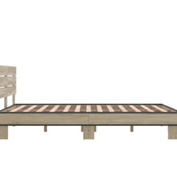 Bettgestell Sonoma-Eiche 120x190 cm Holzwerkstoff und Metall