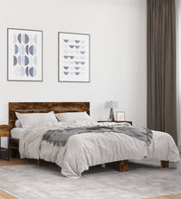 Bettgestell Räuchereiche 120x190 cm Holzwerkstoff und Metall
