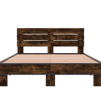 Bettgestell Räuchereiche 120x190 cm Holzwerkstoff und Metall