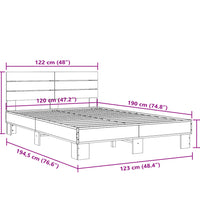 Bettgestell Räuchereiche 120x190 cm Holzwerkstoff und Metall