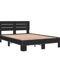 Bettgestell Schwarz 135x190 cm Holzwerkstoff und Metall