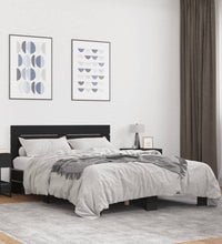 Bettgestell Schwarz 135x190 cm Holzwerkstoff und Metall