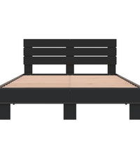 Bettgestell Schwarz 135x190 cm Holzwerkstoff und Metall