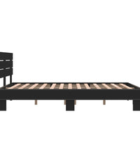 Bettgestell Schwarz 135x190 cm Holzwerkstoff und Metall