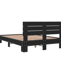 Bettgestell Schwarz 135x190 cm Holzwerkstoff und Metall