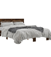 Bettgestell Räuchereiche 135x190 cm Holzwerkstoff und Metall