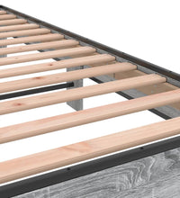 Bettgestell Grau Sonoma 135x190 cm Holzwerkstoff und Metall