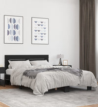 Bettgestell Schwarz 140x190 cm Holzwerkstoff und Metall