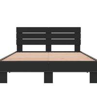 Bettgestell Schwarz 140x190 cm Holzwerkstoff und Metall