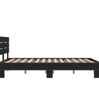 Bettgestell Schwarz 140x190 cm Holzwerkstoff und Metall