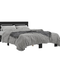 Bettgestell Schwarz 140x190 cm Holzwerkstoff und Metall