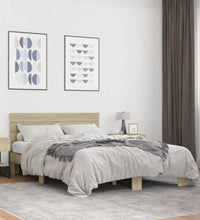 Bettgestell Sonoma-Eiche 140x190 cm Holzwerkstoff und Metall