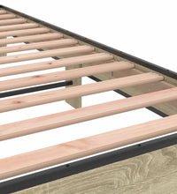 Bettgestell Sonoma-Eiche 140x190 cm Holzwerkstoff und Metall