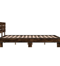 Bettgestell Räuchereiche 140x190 cm Holzwerkstoff und Metall