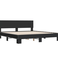 Bettgestell Schwarz 200x200 cm Holzwerkstoff und Metall