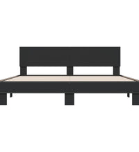 Bettgestell Schwarz 200x200 cm Holzwerkstoff und Metall