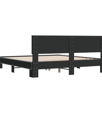 Bettgestell Schwarz 200x200 cm Holzwerkstoff und Metall