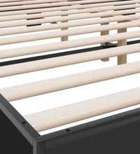 Bettgestell Schwarz 200x200 cm Holzwerkstoff und Metall