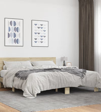 Bettgestell Sonoma-Eiche 200x200 cm Holzwerkstoff und Metall