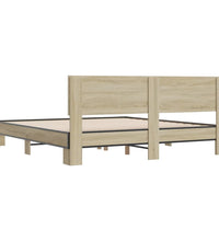 Bettgestell Sonoma-Eiche 200x200 cm Holzwerkstoff und Metall