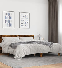 Bettgestell Räuchereiche 200x200 cm Holzwerkstoff und Metall